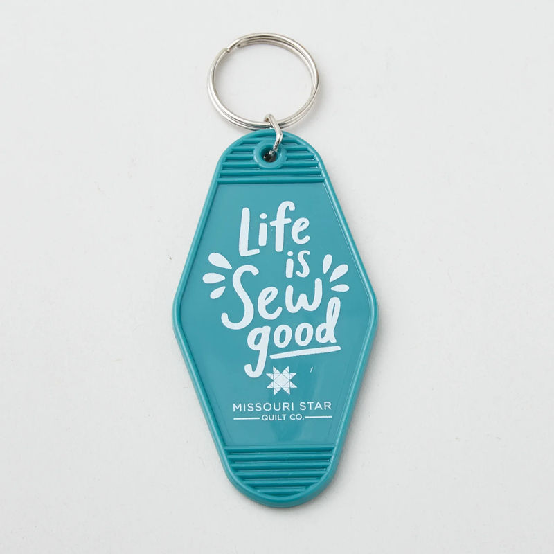 Vintage Motel Keychain: Life is Sew Good - Green