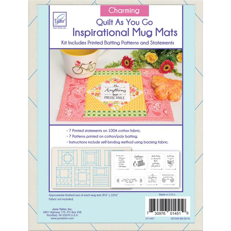 Charming Quilt As You Go Inspirational Mug Mats Kit