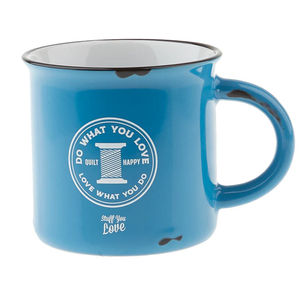Happy Quilter Camp Mug - Blue