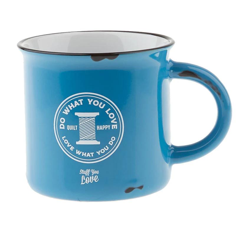 Happy Quilter Camp Mug - Blue