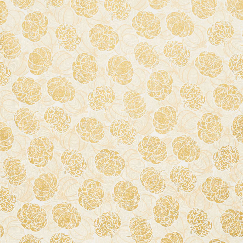 Sweet Pumpkin Spice - Pumpkins Natural Metallic Yardage