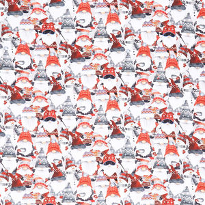 Nordic Gnomes - Packed Nordic Gnomes & Snowman Multi Yardage