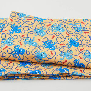 Woof Woof Pirates - Smiling Octopus Gold 2 Yard Cut