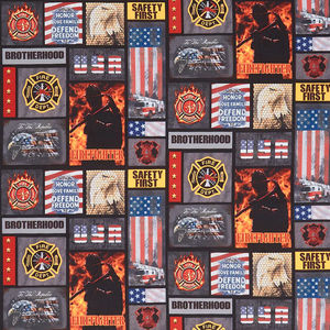 Service & Rescue - Firefighter Block Multi Yardage