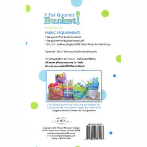 2 Fat Quarter Bucket! Pattern