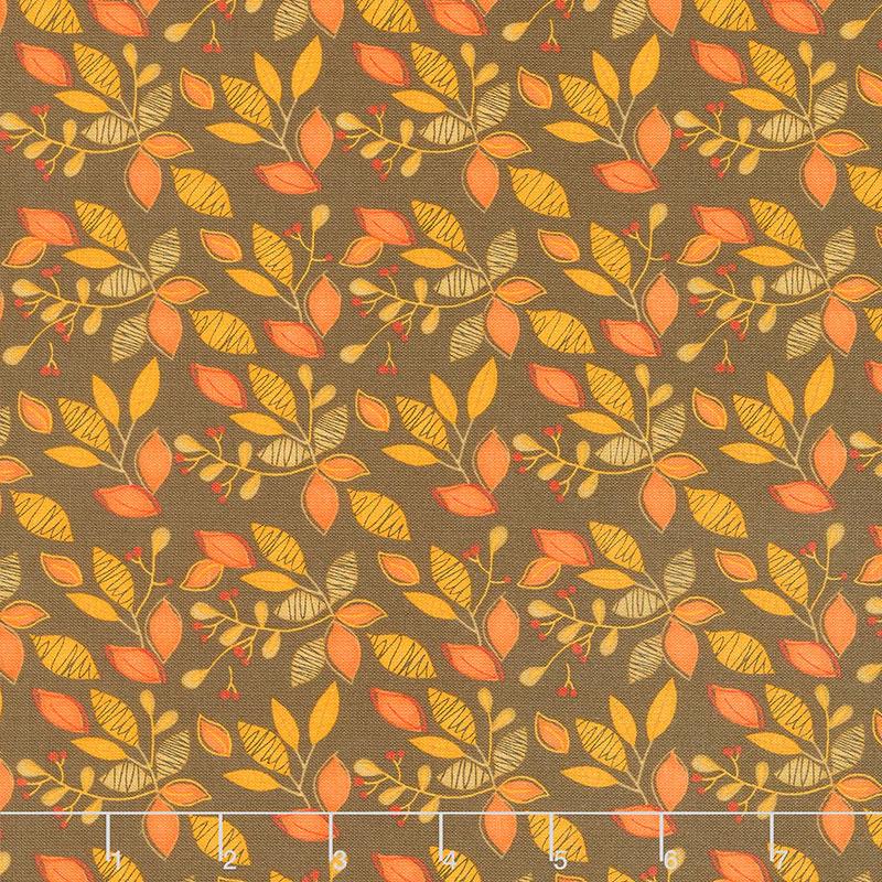 Adel in Autumn - Leaves Chocolate Yardage