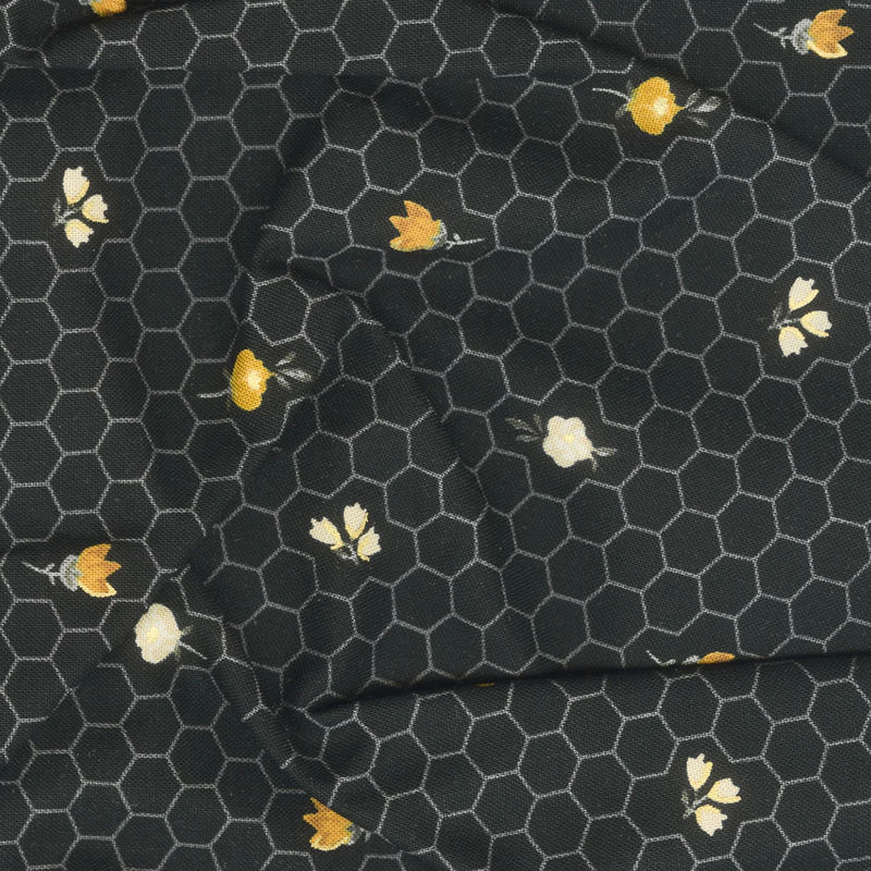 Alexandra - Honeycomb Black Yardage