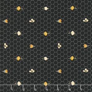 Alexandra - Honeycomb Black Yardage