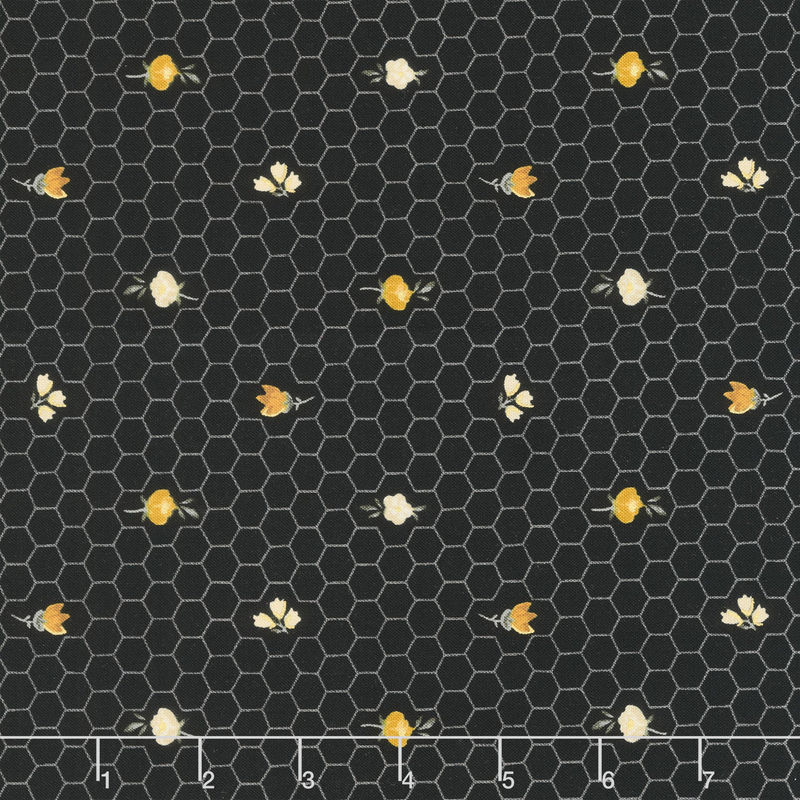 Alexandra - Honeycomb Black Yardage