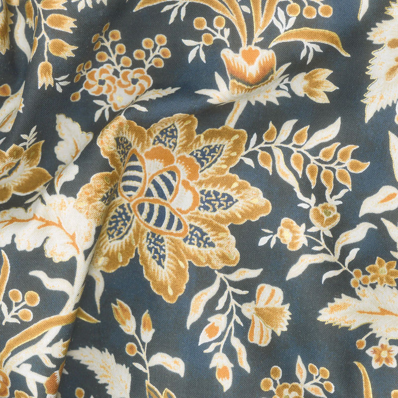 Alexandra - Night Garden Black Metallic Yardage