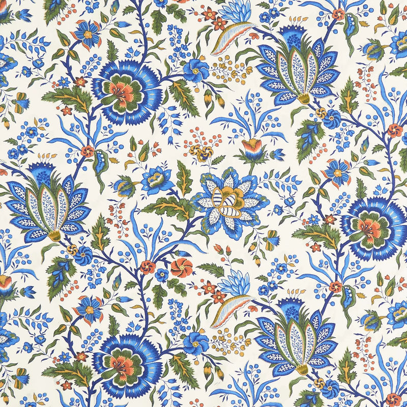 Alexandra - Night Garden Parchment Metallic Yardage