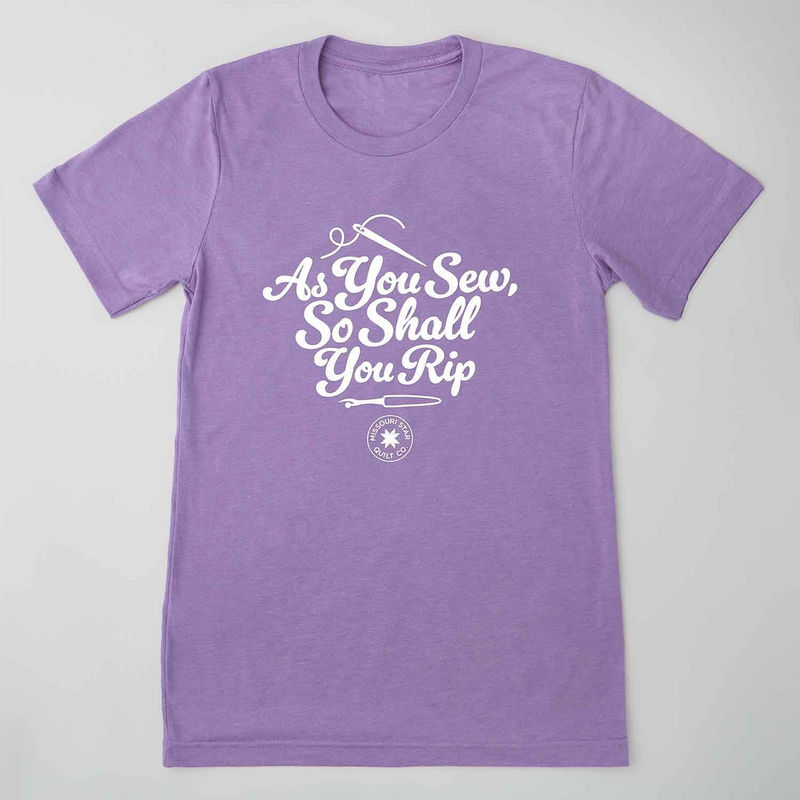 As You Sew So Shall You Rip T-shirt - Heather Purple M