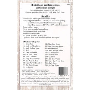 12 Mini Hoop Embroidery Pendant Designs Pattern