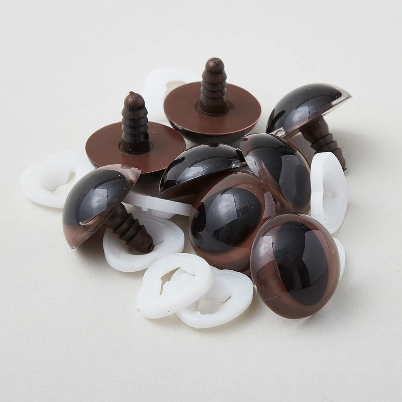 Plastic Slit Pupil Safety Eyes - 30mm Brown - 4 Pairs