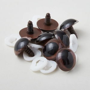 Plastic Slit Pupil Safety Eyes - 25mm Brown - 4 Pairs