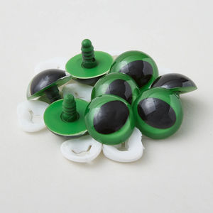 Plastic Slit Pupil Safety Eyes - 30mm Green - 4 Pairs