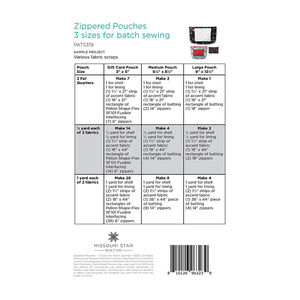 Zippered Pouches - 3 Sizes for Batch Sewing by Missouri Star