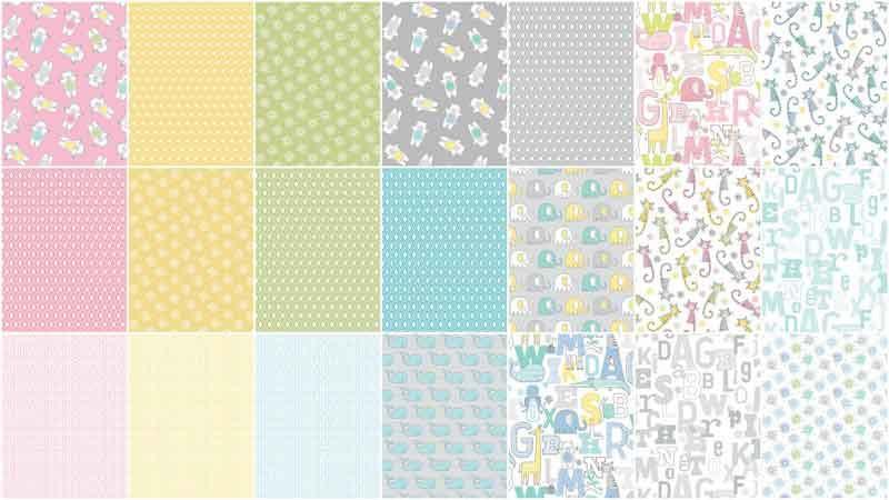 Adorable Alphabet Favorites 21 Piece Fat Quarter Bundle
