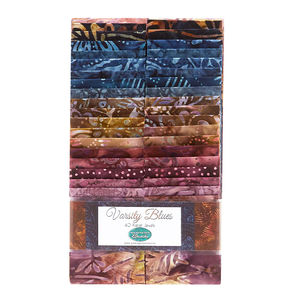 Wilmington Jewels - Varsity Blues Batiks Favorites 2.5" Strips