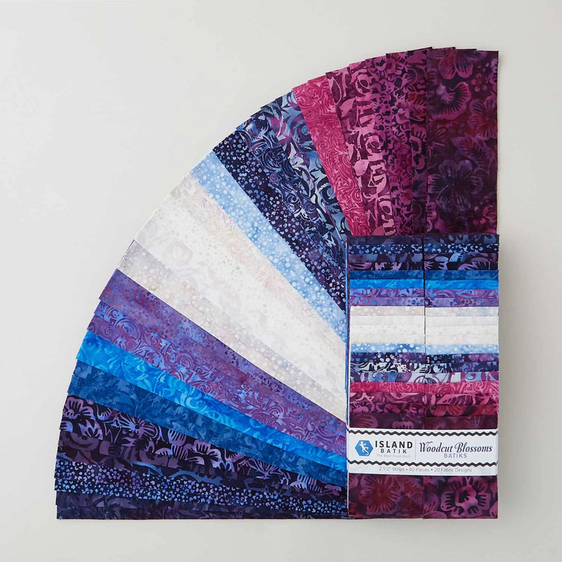 Woodcut Blossoms Batiks Favorites Strips