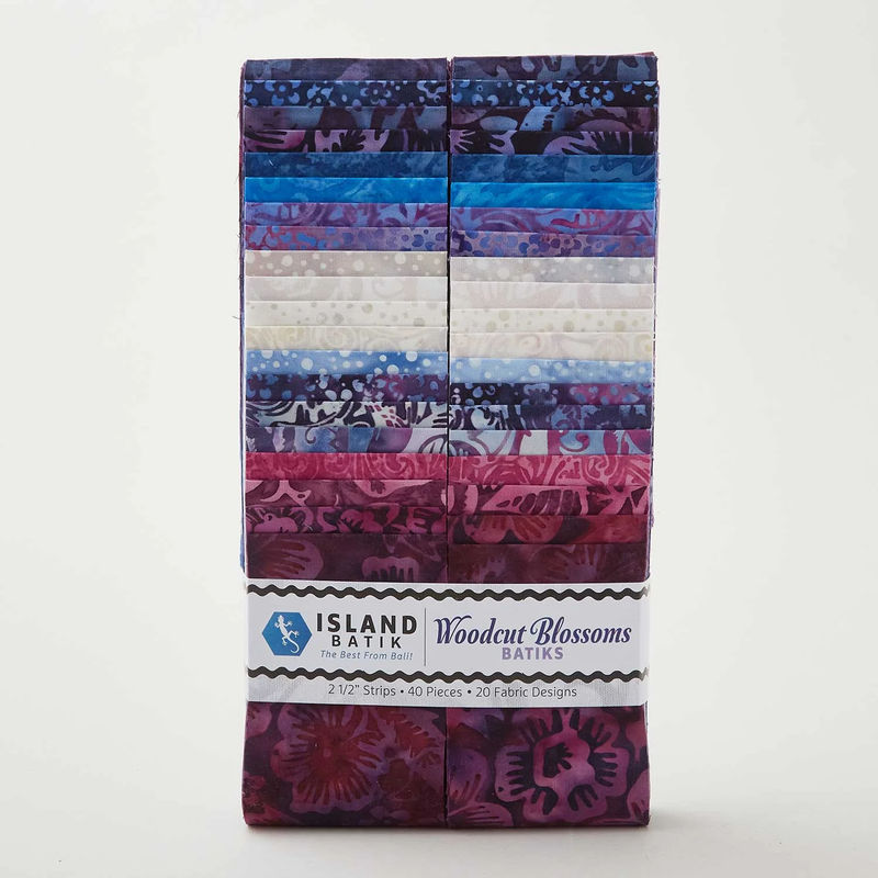 Woodcut Blossoms Batiks Favorites Strips
