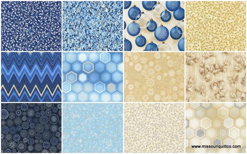 Winter's Grandeur Indigo Metallic Ten Squares