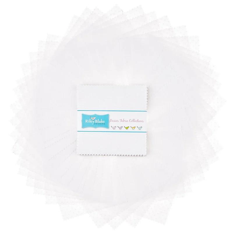 Tone on Tone - White Swiss Dot 5" Stackers