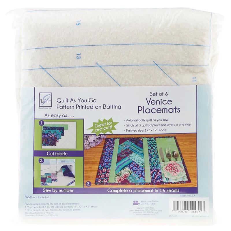 Venice Place Mat Quilt As You Go Preprinted Batting