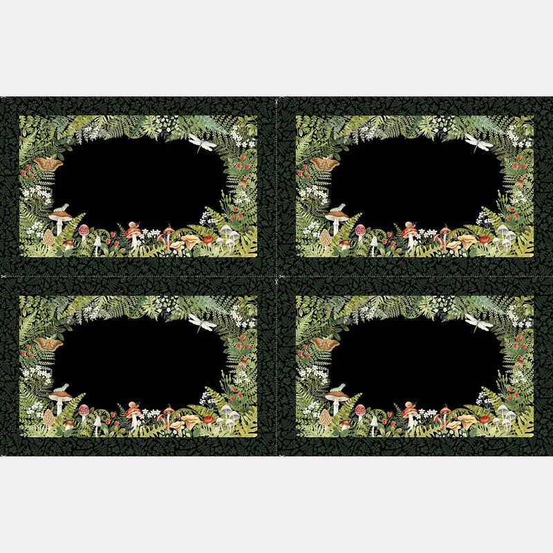 Wild Harvest - Mushrooms Placemats Black Panel