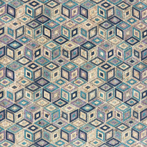 Cool Cubes Cork Fabric - 1/2 Yard Cut