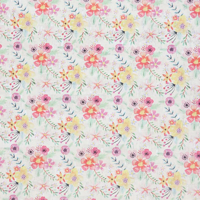 Watercolor Blooms Cork Fabric - 1/2 Yard Cut