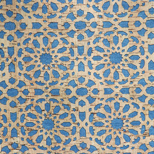 Lite Denim Mandala Cork Fabric - 1/2 Yard Cut