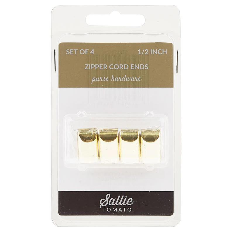 Sallie Tomato Zipper Cord Ends - Set of four Gold