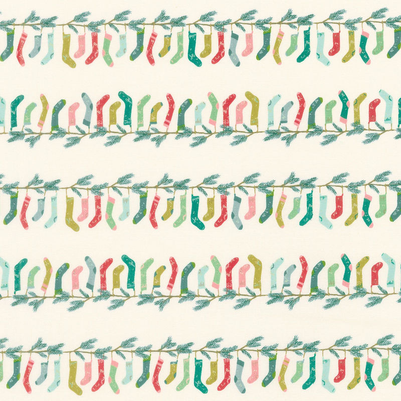 Cozy Wonderland - Stocking Stripe Natural Yardage