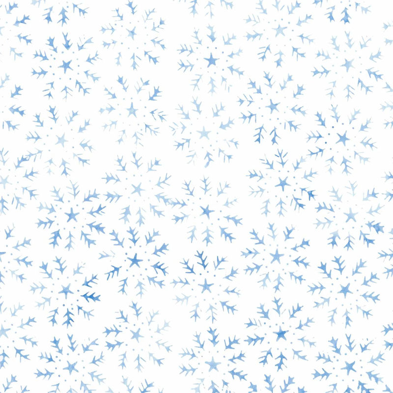 Snowed In Batiks - Snowflake Circles White Yardage