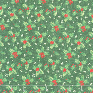 Yuletide Traditions - Holly Green Multi Yardage