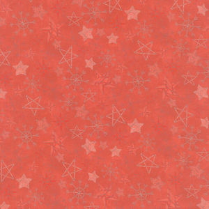 Homemade Holidays - Straw Stars Red Yardage
