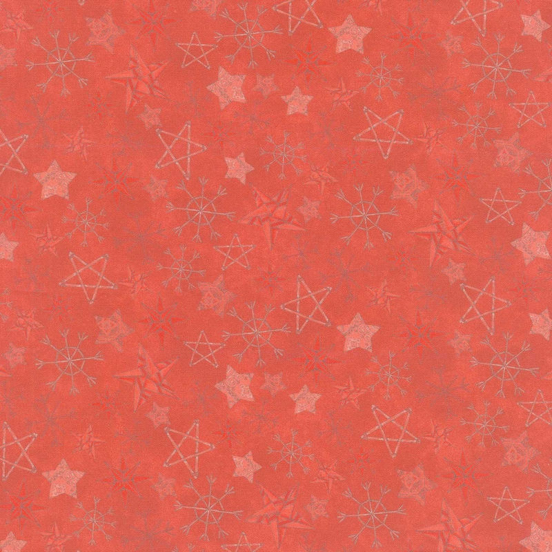Homemade Holidays - Straw Stars Red Yardage
