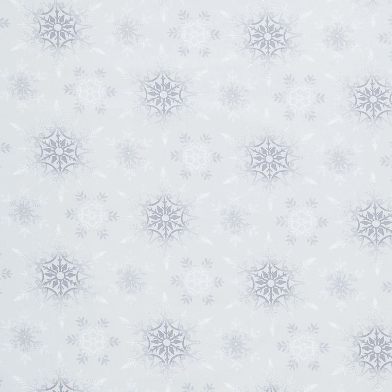 Crystal Frost 108" - Snowflakes Grey 108" Wide Backing