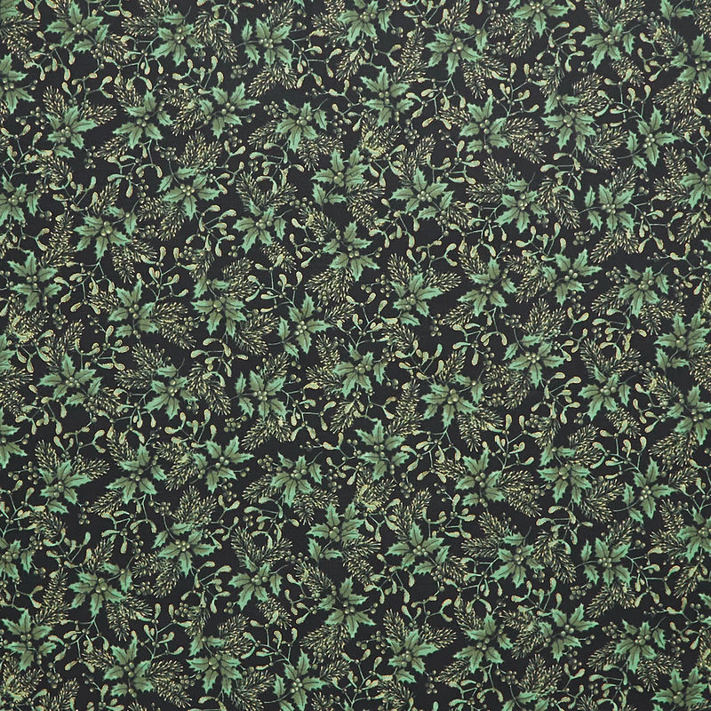 Holiday Flourish - Festive Finery Sprigs Forest Metallic Yardage