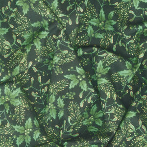 Holiday Flourish - Festive Finery Sprigs Forest Metallic Yardage