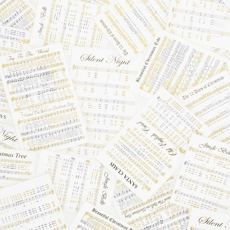 Christmas Musical - Holiday Songs Cream Metallic Yardage