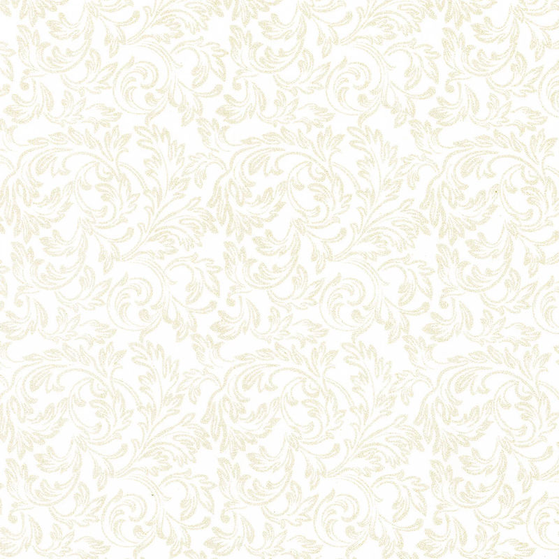 Yuletide Traditions - Scroll White Yardage