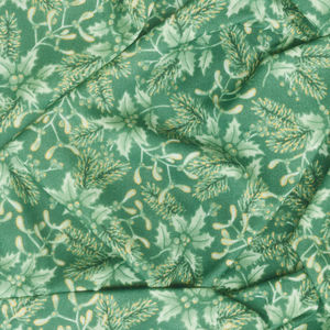 Holiday Flourish - Festive Finery Spearmint Colorstory Sprigs Pine Metallic Yardage