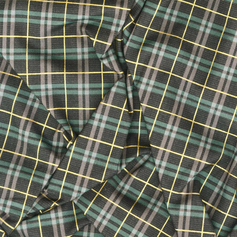 Winter Dreams - Gingham Black Metallic Yardage