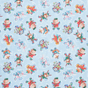 Snow Angels - Tossed Snow Angels Light Blue Yardage