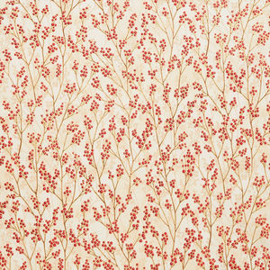 Holiday Flourish - Festive Finery Berries Cream Metallic Yardage
