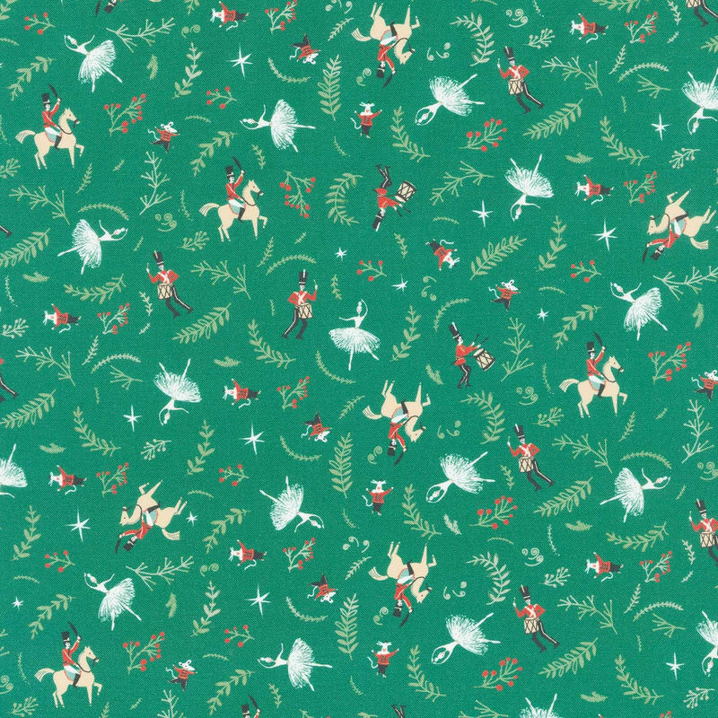 Christmas Memories - Christmas Parade Green Yardage