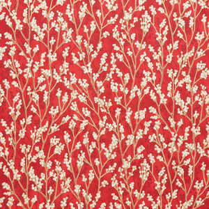 Holiday Flourish - Festive Finery Candy Cane Colorstory Berries Crimson Metallic Yardage
