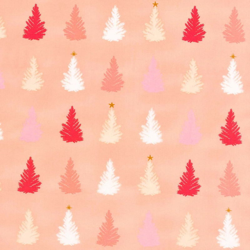 Christmas In The Cabin - Tree-mendous Festivities Pink Yardage
